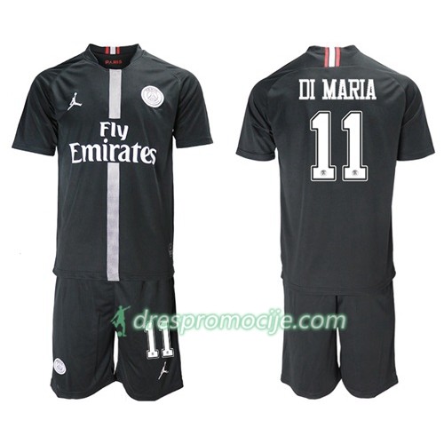 Paris Saint Germain Dres Di Maria 11 Jodan Crna Dječji Treći 2018/19 Kratkih Rukava Paris Saint Germain Dres Di Maria 11 Jodan Crna Dječji Treći 2018/19 Kratkih Rukava